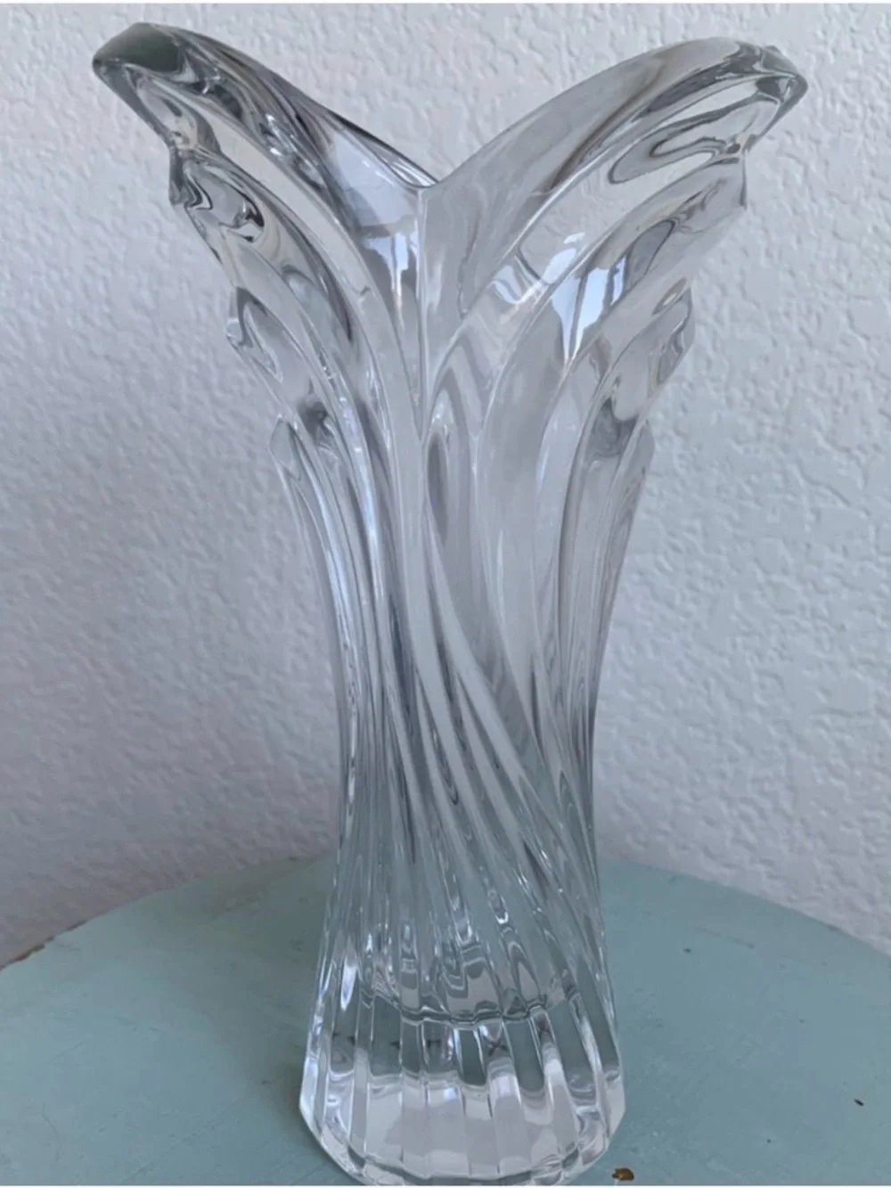 MIKASA Spring Flair Vase 8” Crystal Vintage With Box Tag Japan Discontinued